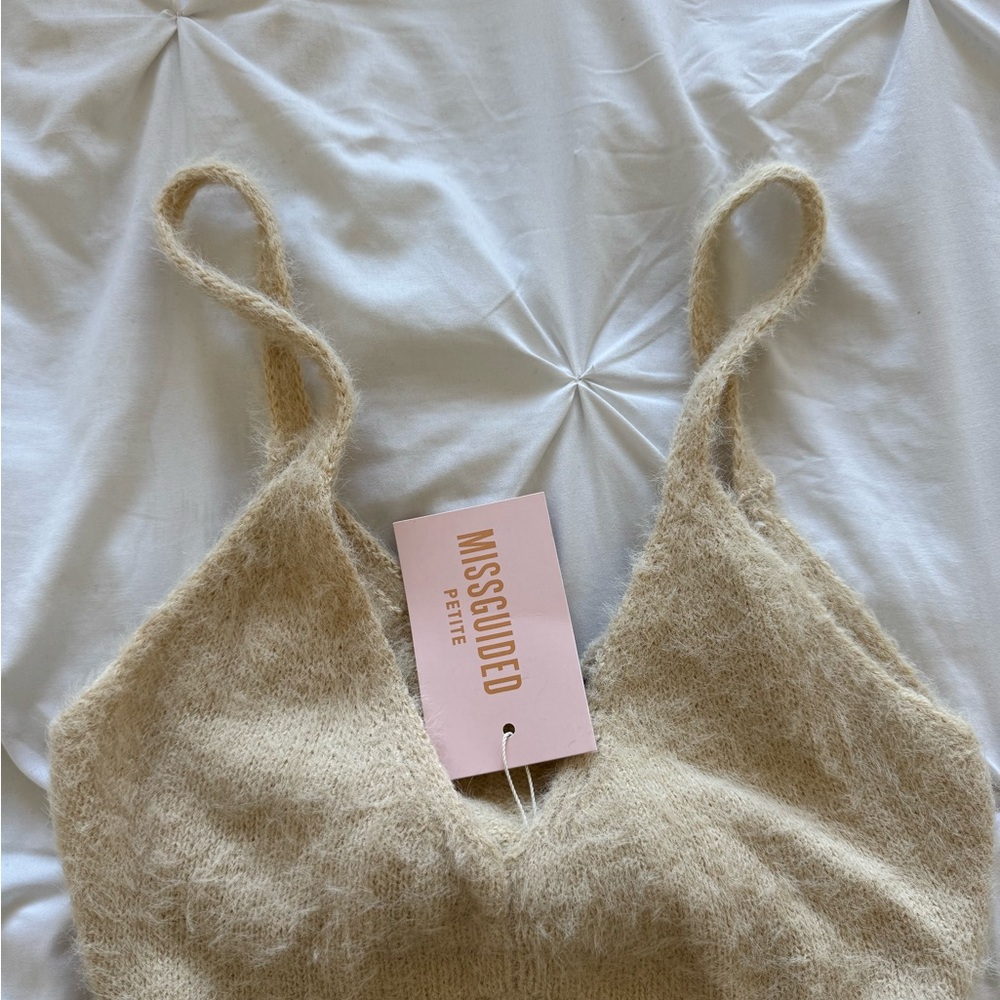 Missguided Tan Knit Bralette